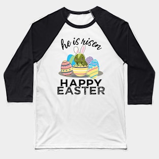 Cute Iguana Lizard Bunny Ears Easter Egg Hunt Risen Bible Baseball T-Shirt